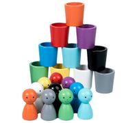 Jouet De Tri De Couleurs En Bois - Tasses D'apprentissage De Poupées Avec Des Pinces À Épinglettes, Fabricant De Compétences Préscolaires | Ensemble De Jeu De Développement Moteur Avec Reconnaissance