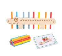 Jouet de tri des Couleurs - Jeu d'empilage en Bois Crocodile avec 55 Cartes de défi Double Face, Jouet d'équilibre de la motricité Fine, Ensemble de Reconnaissance des Couleurs préscolaire