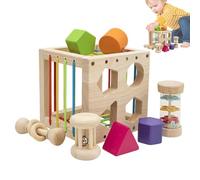Jouet de tri des couleurs pour tout-petits, jeu de tri des couleurs pour tout-petits | Cube de tri sensoriel pour tout-petits avec hochet | Activités d'aprend