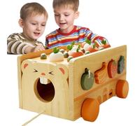 Jouet de tri en bois | Carottes amusant à tirer - Jouet en bois mignon en déplacement | Formes pour maternelle, école maternelle, école primaire - Pour salle de ole, maternelle, fête