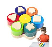 Jouet de tri en bois, jeu d'attribution avec blocs | Trieur de formes géométriques en bois avec blocs passeport pour reconnaissance des couleurs et boîte de tri, jouet éducatif précoce pour