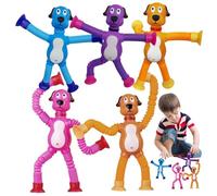 Jouet de tube pour chien, tube pour cent pour le jouet agité pour chiens - 5 sous-traitance tonification, animaux de scène télescopique tubes d'agitation pop pour de 3 à 5