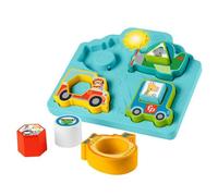 Fisher-Price Jouet Sonore Et Lumineux 2-En-1 Puzzle Véhicules Formes Et Sons, Trieur De Formes Thème Animaux, Développement Motricité Fine, Jouet Enfant, Dès 9 Mois, HRP31