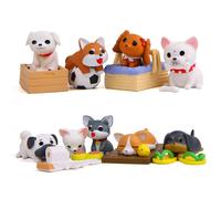 Jouet De Voiture, 8 Pièces, Mini Chiot De Dessin Animé Mignon, Modèle De Chien, Ornements De Voiture, Fournitures De Collection