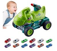 Jouet de voiture avec dinosaure, Ensemble de voitures de dinosaure - Jouet de lancement de dinosaures pour enfants,Jouet de lancement de véhicule de dinosaure pour enfants avec balles maladie