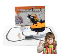 Jouet de voiture guidée - Véhicule d'ingénierie jouet pour excavatrice, jouet éducatif avec capteur optique jouet de voiture guidé Cadeau de nouveauté Les enfants peuvent concevoir de