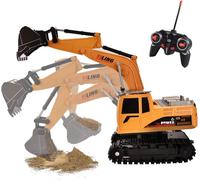 Jouet De Voiture Télécommandé,Excavatrice Pour Enfants,Jouet De Chantier,Excavatrice Avec Seau En Métal,Cadeau Pour Garçons Et Filles À Partir De 6 Ans