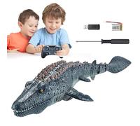 Jouet D'eau Mosasaurus - ABS 40x14.5x8cm | RC Electric Dinosaur Boat Avec Eau Pulvérisée Et Lumière Indication | Télécommande Mosasaurus Jouet Flottant Pour La Piscine Pond Bath Bath Fun And Kids Wate