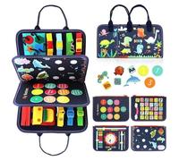 Jouet d'éducation précoce en feutre - Montessori - Busy Board - 18 activités - 12 à 36 mois - Multicolore