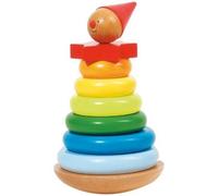 Jouet d'empilage en bois - GOKI - Clown à empiler 9 éléments - Mixte - Jaune - A partir de 12 mois