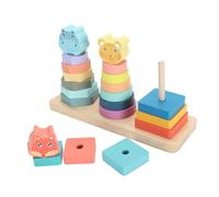 Jouet d'empilement de Classification du Bois, Jeu de Jouets de Classification des Couleurs d'une Forme 'Observation éducative Animale pour Préscolaire