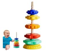 Jouet d'empilement de Spin - Tour Arc-en-, Anneaux sensoriels, Pile pour Les Tout-Petits | Ensemble de Reconnaissance des Couleurs éducatifs, Jeu de développement de l'apprentissage interactif