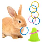 Jouet d'enrichissement de lapin - Anneaux de puzzle empilables colorés | Kit d'activités à mâcher en saule 100 g, jeu interactif ď'entraînement pour petits animaux, jouets ďe stimulation mentale pour