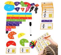 Jouet d'enseignement des mathématiques : manipulateurs de fractions, carreaux de fractions magnétiques, jeu de manipulateurs éducatifs d'apprentissage des mathématiques, jouet d'apprentissage pour