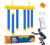 Jouet d'entraînement de réaction, bâtons tombants, jeu de réaction avec vitesse de chute réglable pour améliorer la coordination œil-main et le temps de réaction chez les adultes (jaune)
