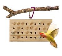 Jouet d'entraînement pour oiseau - Oiseau et bouche - Pivoine noire - Petit puzzle d'entraînement solaire - Jouet de clavier en bois massif