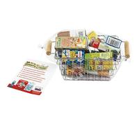 Jouet d'épicerie - KLEIN - Panier à provisions en métal garni de boîtes - Garni de boîtes d'aliments factices.