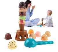 Jouet D'équilibrage De Crème Glacée - Jeu D'empilage De Cuillères De 18 Cm, Ensemble Pastel, Outil D'entraînement De Motricité Fine | Jeu De Coordination D'apprentissage D'activité De Classe Préscolai