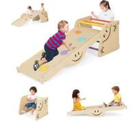 Jouet d'Escalade COSTWAY 6 en 1 : Toboggan, Bascule, Rampe d'Escalade, Escabeau, Tabouret pour 3 Ans+,Charge max.: 60 KG