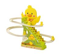 Jouet d'escalade de canard - Canard jaune sur piste électrique, jouet éducatif pour | Toboggan automatique pour monter les escaliers avec 15 chansons, apprentissage amusant pour les tout-petit