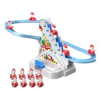 Jouet d'escalade du Père Noël, échelle d'escalade électrique du Père Noël - Lumières LED Musique Piste de course pour Alimenté par piles - Ensemble de jeu de montagne russe avec