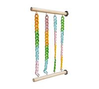 Jouet d'escalade en bois coloré pour animaux de compagnie - Balançoire à chaîne pour glisseurs en sucre - Jeu interactif et soulagement de l'ennui - Décoration de cage à mâcher pour animal domestique