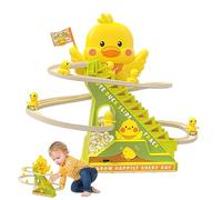 Jouet d'escalade - Piste électrique Jaune, Jouet éducatif pour | Toboggan Automatique pour escalier avec 15 chansons, Amusement pour l'apprentissage des de 1 à 3