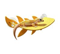 Jouet D'escalade Pour Reptile En Forme De Feuille - Plateforme De Repos Pour Gecko À Crête De 11,5 Cm | Étagère D'escalade Serpent Ermite Avec Ventouses | Feuille De Pèlerinage De Terrarium Imprimée E