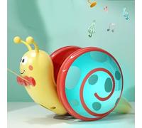 Jouet D'escargot 4 en 1 Escargot de Marche avec Corde Traînage pour Bébé Effet Musique Et Lumières Jouets Rampants Électriques Garçons Filles Fête d'anniversaire Noël Sound and Light Music-C