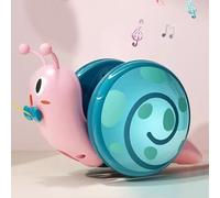 Jouet D'escargot 4 en 1 Escargot de Marche avec Corde Traînage pour Bébé Effet Musique Et Lumières Jouets Rampants Électriques Garçons Filles Fête d'anniversaire Noël Sound and Light Music-D