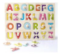 Jouet d'Eveil Bébé Puzzle en Bois Coloré Puzzle Enfant Encastrement Alphabet