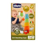 Jouet d'éveil - CHICCO - Cube à empiler 2 en 1 ECO - Mixte - Rouge - 6 mois à 3 ans