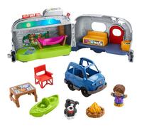 Fisher-Price Coffret Caravane d’Apprentissage Lumineuse Little People intéractif, Un véhicule 2 en 1 à Pousser avec lumières et Sons, Version multilingue, Jouet d'Éveil, Dès 1 an, HPF44