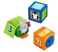 Fisher-Price – Jouet d'éveil – Nouveaux Cubes d'Éveil Surprises – Bleu G