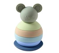 Jouet d'éveil - Nattou - Culbuto empilable souris verte - 5 anneaux en silicone - Convexe - Mixte