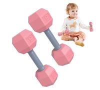 Jouet d'haltère pour bébé, haltère à hochet pour bébé, 2 haltères miniatures pour bébé, exercices en silicone, jouet engageant et riche en sensoriel, léger et facile à tenir, pour garçons et filles
