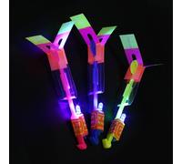 Jouet D'hélicoptère À Fronde Élastique, Jouet Rotatif, Fusée, Catapulte Flash, Veilleuse Lumineuse