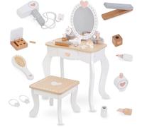 Jouet d'imitation- Coiffeuse enfant en Bois- Mamabrum- Maquillage Dresser Bois- Accessoires