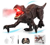 Jouet Dinosaure Télécommandé Enfants, 2.4GHz RC Dino Robots avec Pulvérisation, Son et Lumière, Marche, Rugit, Rechargeable Interactif Dragon Jeu Educatif Cadeau pour Garçons Filles (6ans)