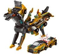 Jouet dinosaure transformable, voiture magnétique 2 en 1, se transforme en dinosaure, convient aux garçons de 2 à 12 ans (or)