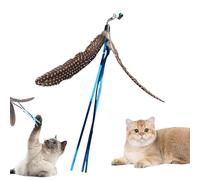 Jouet d'intérieur en plumes pour chat | Jouet interactif à plumes pour chaton - Moulin à vent rotatif naturel, compagnon de chasse pour animaux pour les races de petite, moyenne et grande taille