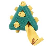 Jouet distributeur de friandises pour chien, boule puzzle nettoyante pour dentition, design pyramide résistant aux morsures, construction en polyester Tdr durable, pour les petites et moyennes et