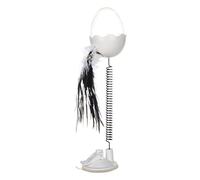 Jouet distributeur de nourriture pour chat, boule à plumes avec ventouse avec actinidie, plume et lumière, boule interactive amusante à alimentation lente pour chats pour la chasse, jouet pour chats