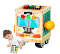 Jouet d'occupation pour enfants, planche de développement avec lumière LED, thème bus jouet d'occupation pour enfants, pour enfants d'âge préscolaire de 1 à 3 ans, salon, chambre à coucher et