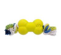 Jouet DOG FANTASY Strong Foamed bone rubber with rope 8,8 cm 1 pc