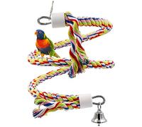 Jouet d'oiseau de Bungee de Corde, Petit Jouet de Perroquet de Taille Moyenne ou de Taille Moyenne Jouet Pure de Perle coloré Naturel de Perle de Cage