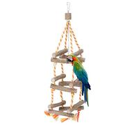 Jouet d'oiseau, perroquets Debout perchoirs d'escalade échelle en Bois Corde de Coton Tour de Vie hamac Suspendu décor pour perruches aras pinsons Mynah perruches et Beaux Oiseaux