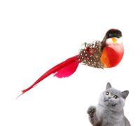 Jouet d'oiseau pour chats - Jouet d'oiseau de chat | Jouet bâton teaser pour chat avec plume et cloche | Teaser interactif pour chat, jouet pour chat fait à la main, jouet pour chaton oiseau, bâtons à