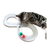 Jouet domestique pour chat - Plateau tournant - Ensemble de taquineries pour petit chat - Tunnel de sport - Fournitures d'entraînement pour animaux de compagnie - Blanc