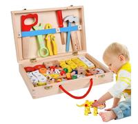 Jouet D'outil De Réparation Pour Enfant - Boîte À Outils En Bois, Ensemble De Créativité | Ensemble De Jeu De Construction Réaliste, Activité De Simulation De Travail Du Bois, Jeu Éducatif Sûr Pour L